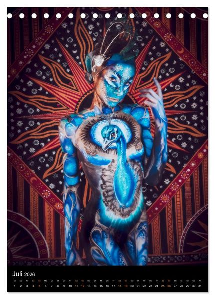 Produktbild: Klangk&ouml;rper - Bodypainting Adventures (Tischkalender 2026 DIN A5 hoch), CALVENDO Monatskalender