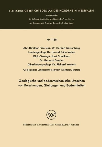 Produktbild: Geologische und bodenmechanische Ursachen von Rutschungen, Gleitungen und Bodenflie&szlig;en