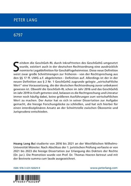 Produktbild: Der wirtschaftliche Wert von Gesch&auml;ftsgeheimnissen
