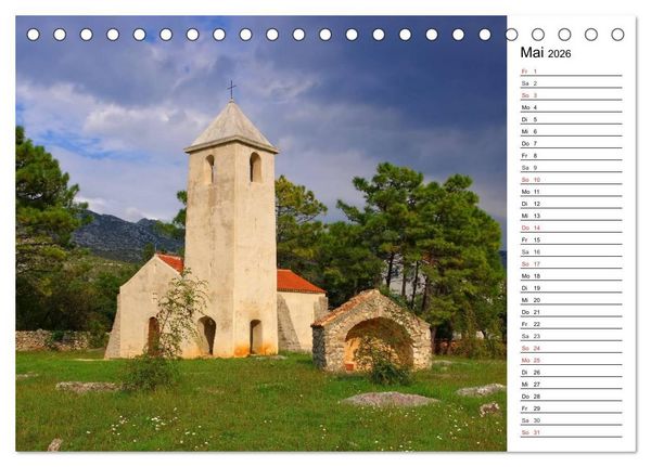 Produktbild: Kroatien - Traumhafte Landschaften und faszinierende St&auml;dte (Tischkalender 2026 DIN A5 quer), CALVENDO Monatskalender