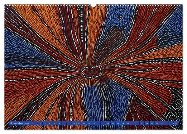 Produktbild: Traumzeit - KI-generierte Aborigine-Kunst aus dem Herzen Australiens (hochwertiger Premium Wandkalender 2026 DIN A2 quer), Kunstdruck in Hochglanz