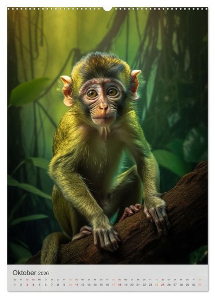 Produktbild: Wilde Tierkinder (hochwertiger Premium Wandkalender 2026 DIN A2 hoch), Kunstdruck in Hochglanz