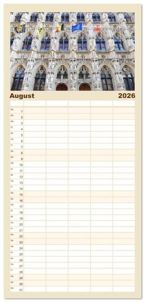 Produktbild: Familienplaner 2026 - Bezauberndes L&ouml;wen in Belgien mit 5 Spalten (Wandkalender, 21 x 45 cm) CALVENDO