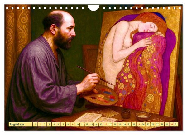 Produktbild: Gustav Klimt. Sein Leben, seine Kunstwerke (Wandkalender 2026 DIN A4 quer), CALVENDO Monatskalender