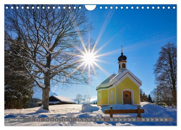Produktbild: Kirchen und Kapellen in Bayern (Wandkalender 2027 DIN A4 quer), CALVENDO Monatskalender