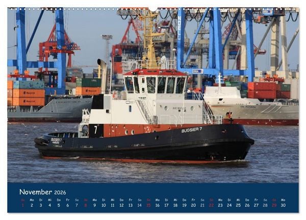 Produktbild: Schlepper im Hamburger Hafen (hochwertiger Premium Wandkalender 2026 DIN A2 quer), Kunstdruck in Hochglanz