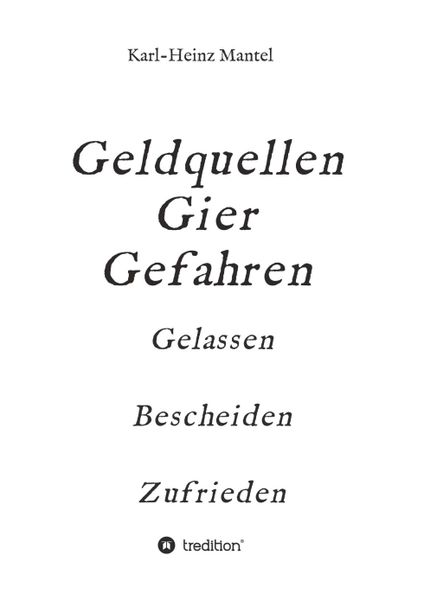 Produktbild: Geldquellen Gier Gefahren
