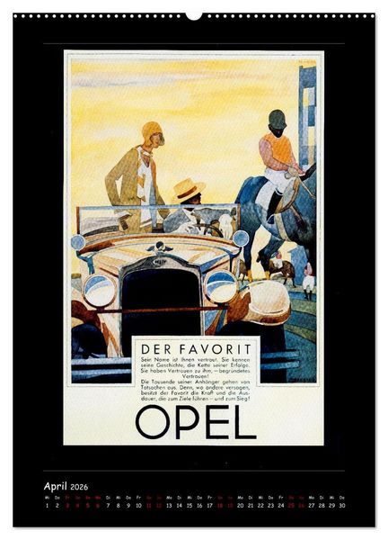 Produktbild: Historische Automobilplakate (hochwertiger Premium Wandkalender 2026 DIN A2 hoch), Kunstdruck in Hochglanz