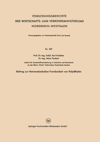 Produktbild: Beitrag zur thermoelastischen Formbarkeit von Poly&auml;thylen