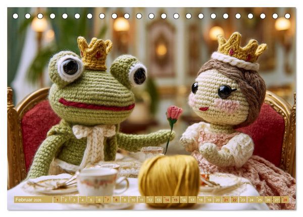 Produktbild: Amigurumi M&auml;rchenstunde nach den Gebr&uuml;dern Grimm (Tischkalender 2026 DIN A5 quer), CALVENDO Monatskalender