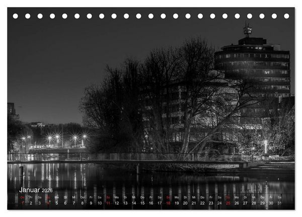 Produktbild: Heilbronn bei Nacht (Tischkalender 2026 DIN A5 quer), CALVENDO Monatskalender
