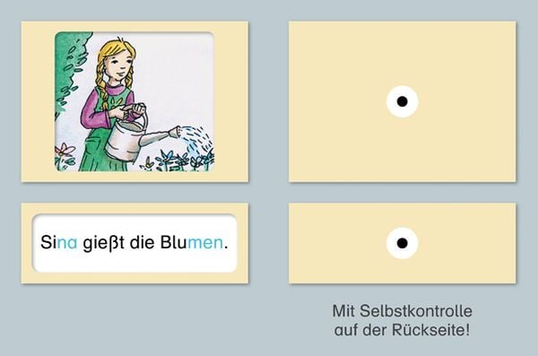 Produktbild: Ich kann S&auml;tze lesen Teil 1 - In Sprechsilben - 90 Bild-Satz-Karten mit Selbstkontrolle
