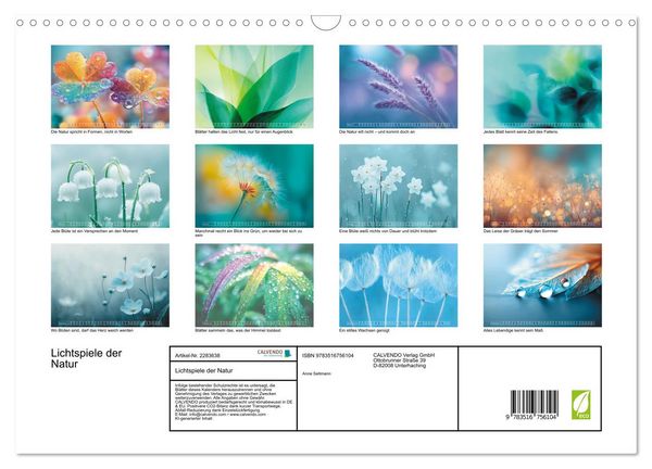 Produktbild: Lichtspiele der Natur (Wandkalender 2027 DIN A3 quer), CALVENDO Monatskalender