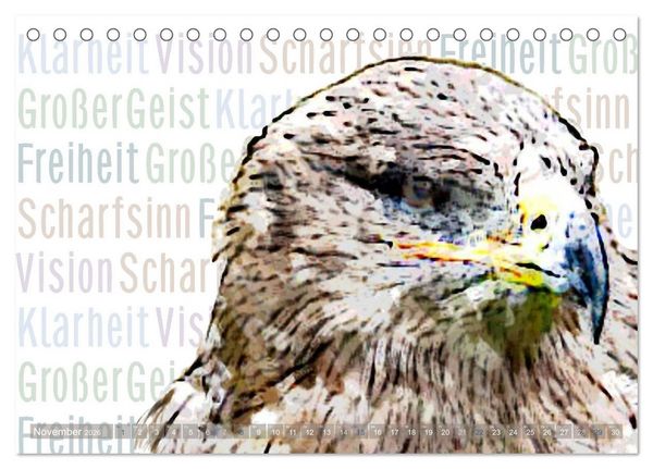 Produktbild: Mein wildes Krafttier und seine spirituellen Werte. (Tischkalender 2026 DIN A5 quer), CALVENDO Monatskalender