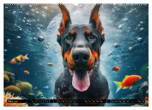 Produktbild: Badespa&szlig; - Hunde unter Wasser (hochwertiger Premium Wandkalender 2026 DIN A2 quer), Kunstdruck in Hochglanz