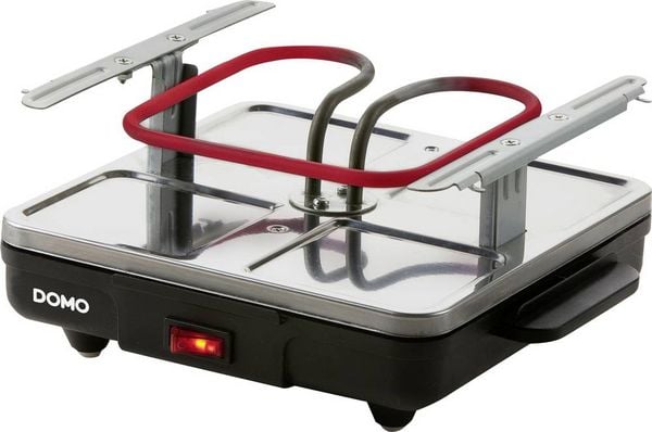 Produktbild: DOMO Just us DO9147G Raclette Grillfunktion, Antihaftbeschichtung, Kontrollleuchte, 4 Pf&auml;nnchen Schwarz