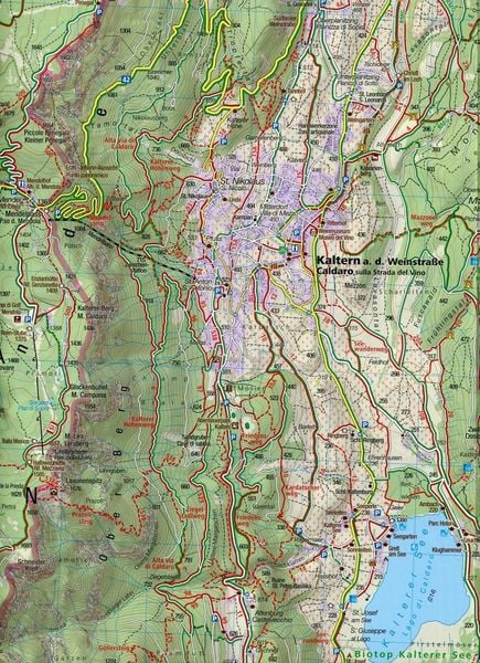 KOMPASS Wanderkarte 074 Südtiroler Weinstraße, Unterland, Strada del Vino, Bassa Atesina 1:25.000