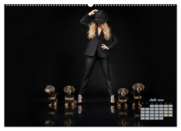 Produktbild: Starke M&auml;dels - Rauhaardackel (Wandkalender 2026 DIN A2 quer), CALVENDO Monatskalender