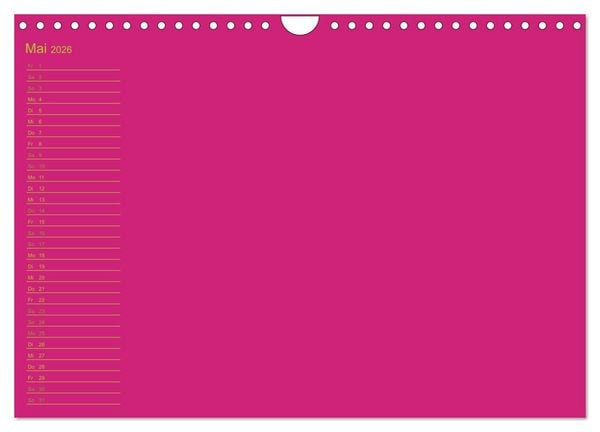 Produktbild: Bastel-Geburtstagskalender pink / Geburtstagskalender (Wandkalender 2026 DIN A4 quer), CALVENDO Monatskalender
