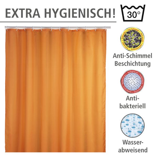 Produktbild: Anti-Schimmel Duschvorhang Uni Orange, aus 100 % Polyester