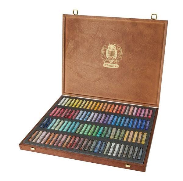 Produktbild: Schmincke Pastell, Holzkasten, Mehrzweck, 100 Stifte