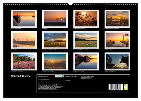 Produktbild: Naturpark D&uuml;mmer (hochwertiger Premium Wandkalender 2026 DIN A2 quer), Kunstdruck in Hochglanz