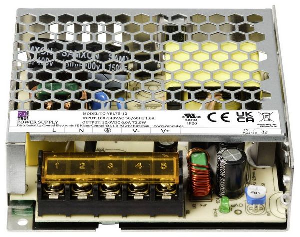 Produktbild: TRU COMPONENTS TC-13496728 Netzteil / Stromversorgung 12 V/DC 6A 72W
