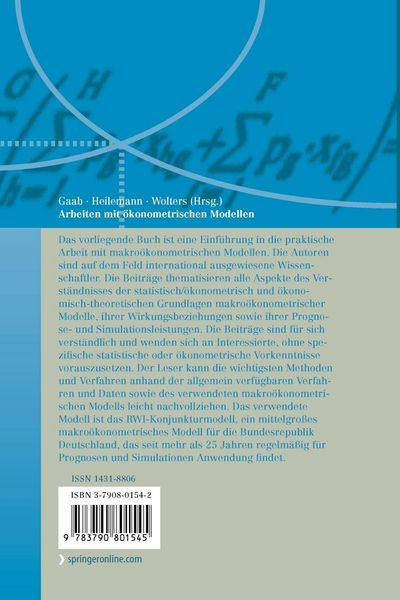 Produktbild: Arbeiten mit &ouml;konometrischen Modellen