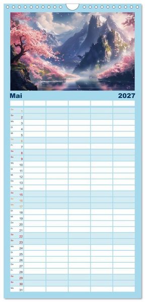 Produktbild: Familienplaner 2027 - Anime - Welten: Eine Reise durch vertr&auml;umte Welten mit 5 Spalten (Wandkalender, 21 x 45 cm) CALVENDO