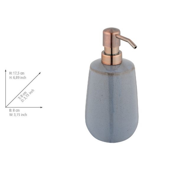 Produktbild: Bad-Acc.Set Mod. Sirmione, grau, Keramik, 2-teilig, kupferdetails, zylinderform