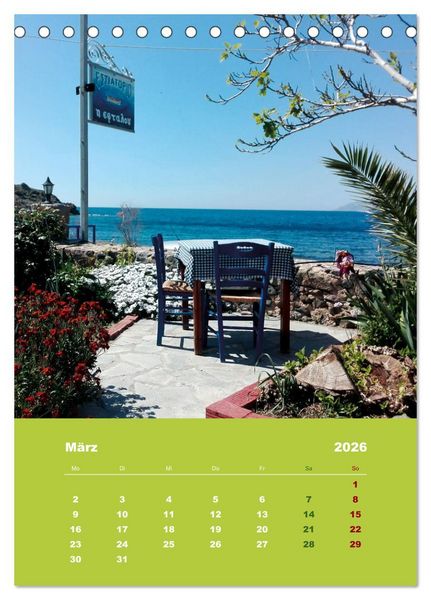 Produktbild: Entdecke die Sch&ouml;nheit der griechischen Insel Lesvos (Tischkalender 2026 DIN A5 hoch), CALVENDO Monatskalender