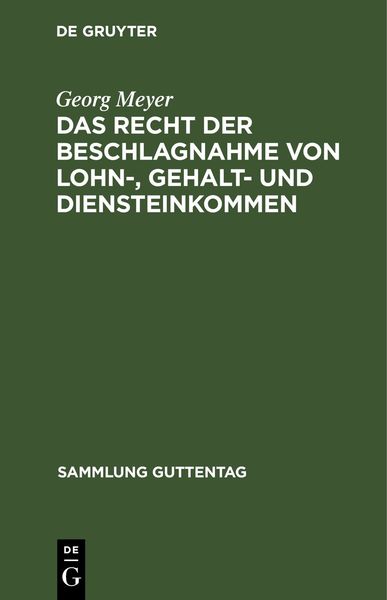 Produktbild: Das Recht der Beschlagnahme von Lohn-, Gehalt- und Diensteinkommen