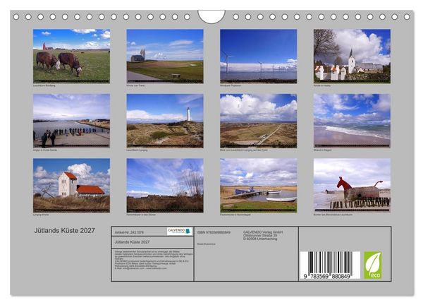 Produktbild: J&uuml;tlands K&uuml;ste 2027 (Wandkalender 2027 DIN A4 quer), CALVENDO Monatskalender