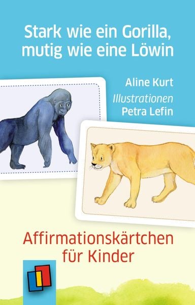 Produktbild: Stark wie ein Gorilla, mutig wie eine Löwin – Affirmationskärtchen für Kinder
