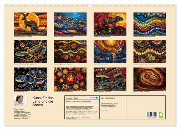 Produktbild: Kunst f&uuml;r das Land und die Ahnen (Wandkalender 2026 DIN A2 quer), CALVENDO Monatskalender