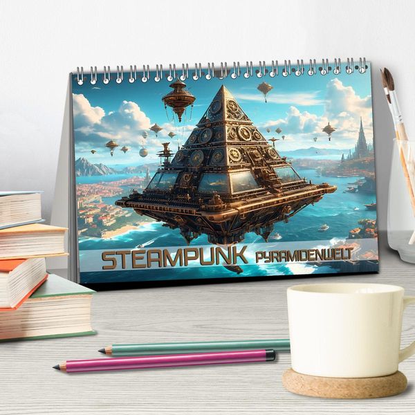 Produktbild: Steampunk Pyramidenwelt (Tischkalender 2026 DIN A5 quer), CALVENDO Monatskalender
