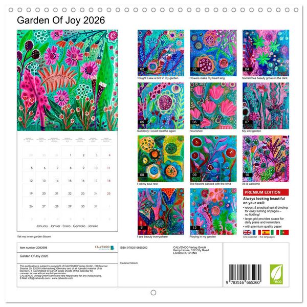 Produktbild: Garden Of Joy 2026 (Wall Calendar 2026 12 &times; 12 Inch) CALVENDO 12 Month Wall Calendar