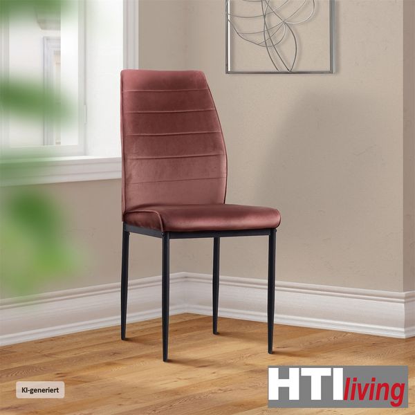 Produktbild: HTI-Living Esszimmerstuhl Madison Samt Braun 4er-Set Esszimmerstuhl Madison Samt Braun 4er-Set