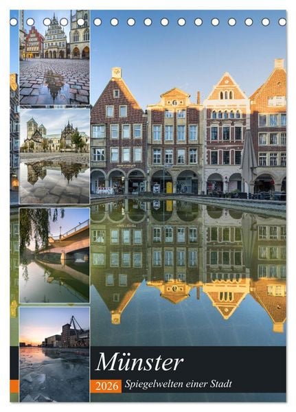 Produktbild: M&uuml;nster - Spiegelwelten einer Stadt (Tischkalender 2026 DIN A5 hoch), CALVENDO Monatskalender