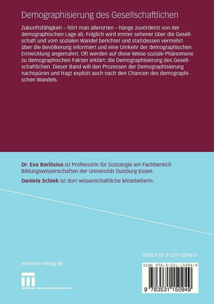 Produktbild: Demographisierung des Gesellschaftlichen