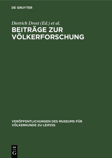 Produktbild: Beitr&auml;ge zur V&ouml;lkerforschung