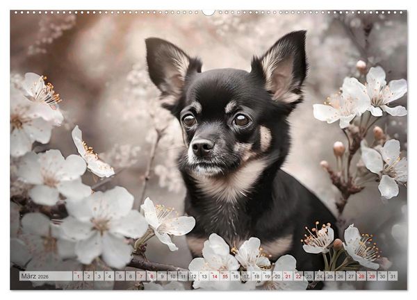 Produktbild: Chihuahuas - Kleine Hunde - gro&szlig;e Temperamentb&uuml;ndel (Wandkalender 2026 DIN A2 quer), CALVENDO Monatskalender