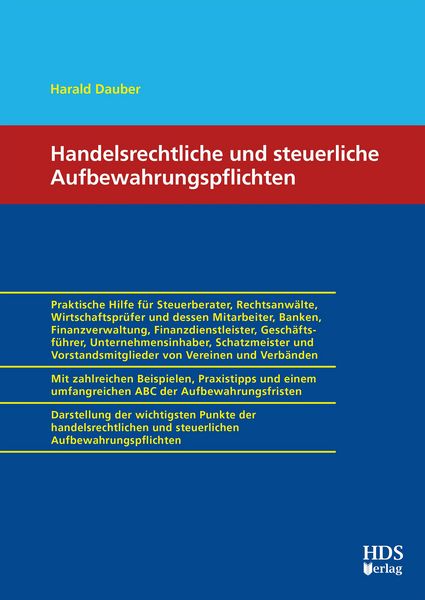 Produktbild: Handelsrechtliche und steuerliche Aufbewahrungspflichten