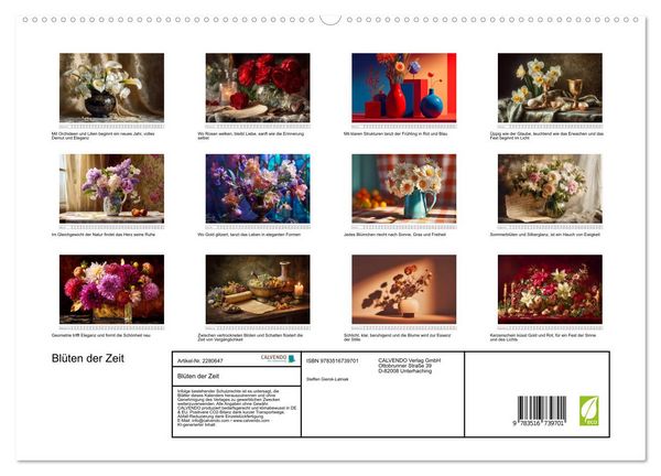 Produktbild: Bl&uuml;ten der Zeit (hochwertiger Premium Wandkalender 2026 DIN A2 quer), Kunstdruck in Hochglanz