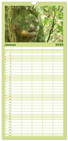 Produktbild: Familienplaner 2026 - Waldd&auml;monen mit 5 Spalten (Wandkalender, 21 x 45 cm) CALVENDO