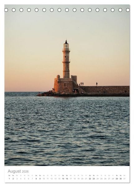 Produktbild: Kreta - Sonne, Meer und griechische Lebensart (Tischkalender 2026 DIN A5 hoch), CALVENDO Monatskalender