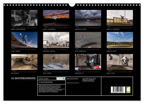 Produktbild: it's SKATEBOARDING (Wandkalender 2026 DIN A3 quer), CALVENDO Monatskalender
