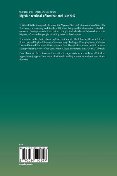 Produktbild: Nigerian Yearbook of International Law 2017