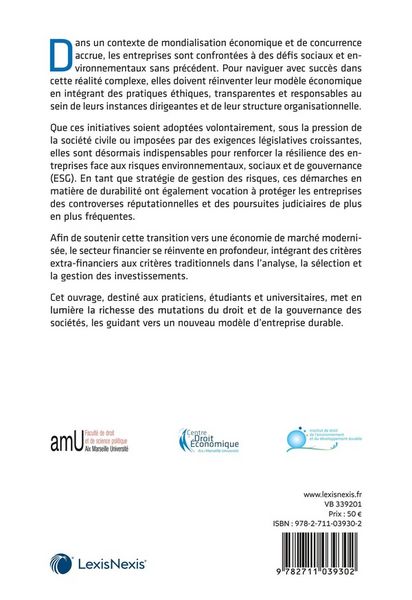 Produktbild: Droit et gouvernance de l'entreprise durable