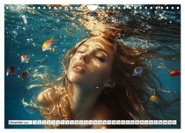 Produktbild: Aqua Desire &ndash; KI-Sch&ouml;nheiten unter Wasser (Wandkalender 2026 DIN A4 quer), CALVENDO Monatskalender